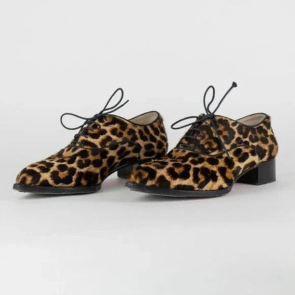 Christian Louboutin Pony Hair Leopard Print Oxfords - Picture 3 of 10